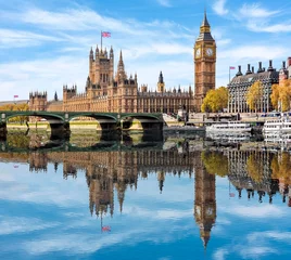 Foto auf Glas Big Ben und Houses of Parliament, London, UK © Mistervlad