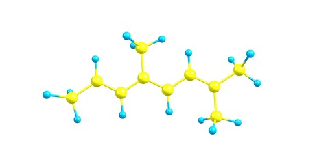 Alloocimene molecular structure isolated on white