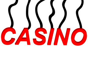 The word Casino, on a transparent background. The new, best design of the luck banner, for gambling, casino, poker, slot, roulette or bone.