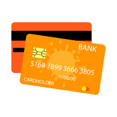 Credit Cards illustrations. Front and Back views