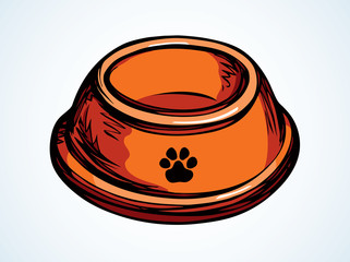 Bowl for pets. Vector drawing