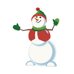 Cute snowman hand drawn vector icon