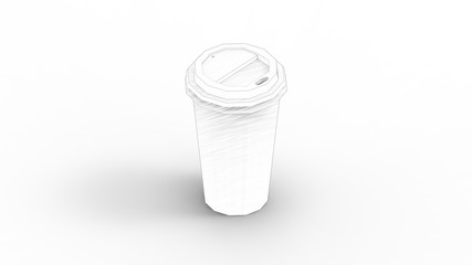 3d rendering of a coffee cup isolated in white background
