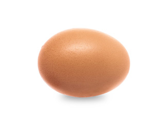 close-up egg chicken isolated on white background