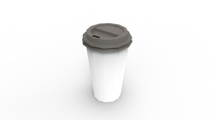 3d rendering of a coffee cup isolated in white background