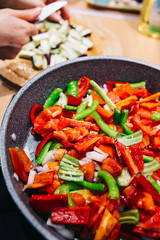 Cooking a Traditional Turkish Food eggplant