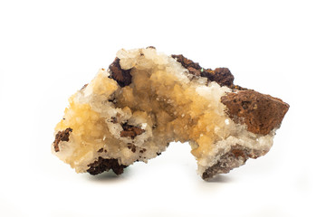Adamite mineral from Mexico isolated on white background