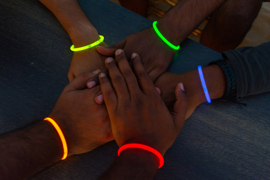 Multicolor reflective friendship wristbands