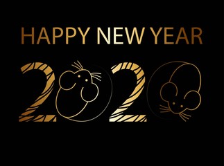 2020 on golden background. Festival decoration card. Happy new year 2020 design. Celebrate background. Design concept party, celebration. Abstract art. Merry christmas vector .