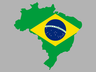 Map flag of Brazil Vector illustration eps 10