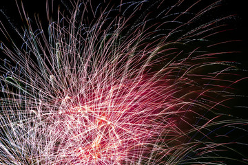 Fireworks Isolated in Night Sky