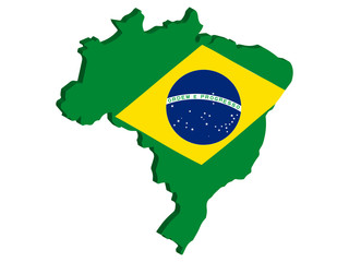 3D Map flag of Brazil Vector illustration eps 10