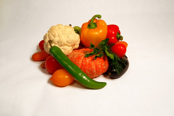 Autumn vegetables food fruit pumpkin bell pepper chili onion red green orange yellow tomato eggplant 