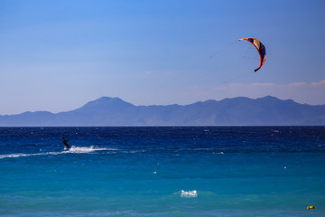 Windsurfing in Rhodes sea Greece