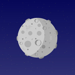 Moon flat vector illustration