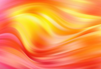 Wave fluid with distorted lines. Striped geometric poster in red, yellow and orange colors for design.