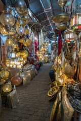 Lamp shop in the medina of Marrakech in October 2019