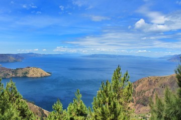 Naklejka na ściany i meble Lake Toba, The Largest Volcanic Lake from North Sumatra, Indonesia. 