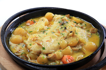 saffron stewed in a covered pot turkish traditional gourmet cuisine