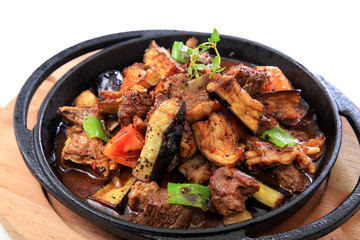 kuzu meftune called lamb stew with vegetables traditional turkish food