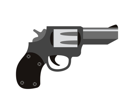 Revolver flat vector illustration