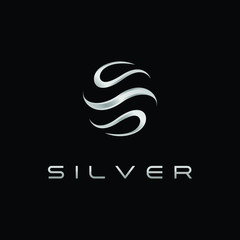 Modern S Letter Silver logo for technology fashion business all company with modern high end look