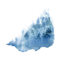 watercolor winter background.