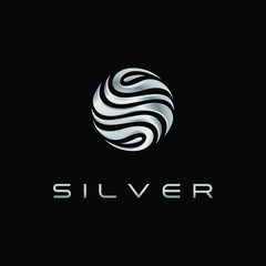 Modern S Letter Silver logo for technology fashion business all company with modern high end look