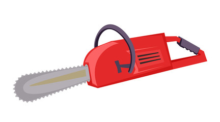 Chainsaw flat vector illustration