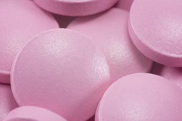 pink pills close-up macro, meds