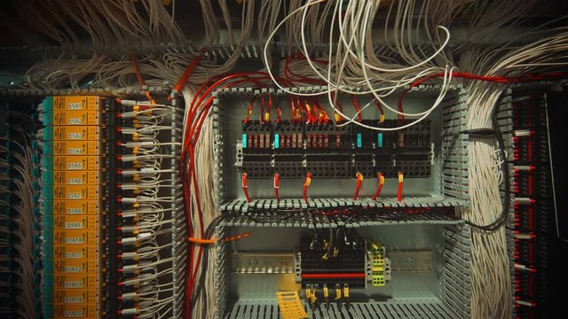 PLC Programmable logic controller box. Steadicam shot