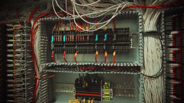 PLC Programmable logic controller box. Steadicam shot