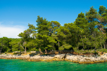 View of the Croatian coastline near Malinska on Krk Island, Croatia