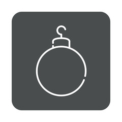 Obraz premium Icono plano lineal bola de navidad en cuadrado color gris