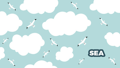 Vector flat style sea world design template