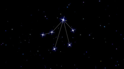 Zodiac constellation Libra, stars on a black background, starry sky