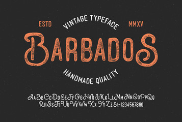 Original Handmade Textured Font. Retro Typeface. Vector Illustration.
