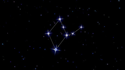 constellation of the zodiac virgo, stars on a black background, starry sky