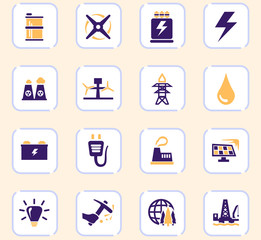Alternative energy icons set