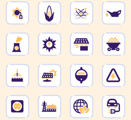 BIO Fuel industry icons set