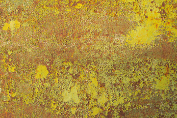 Texture of an old, damaged paintwork on iron. The texture of the old metal. Rust.