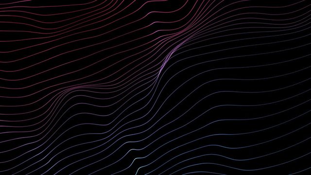 Abstract 4k. Motion graphic. Dynamic backdrop. Blue and violet colors. Wavy lines animated background. Futuristic neon waves. 