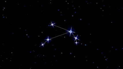 Obraz na płótnie Canvas Aries zodiac constellation, stars on a black background, starry sky