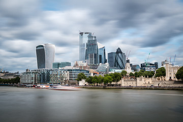 Fototapeta premium Skyline of the City of London by the river Thames