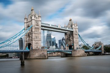 Fototapeta na wymiar Skyline of the City of London by the river Thames