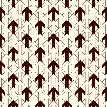 Fototapeta Simple modern print with interlocking arrows. Contemporary abstract background with repeated pointers. Seamless pattern