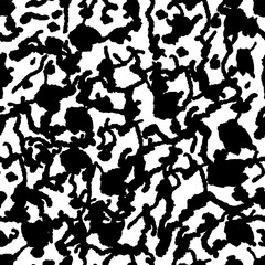 Seamless pattern. Black ink isolated on white background. Vector drawing. Texture.