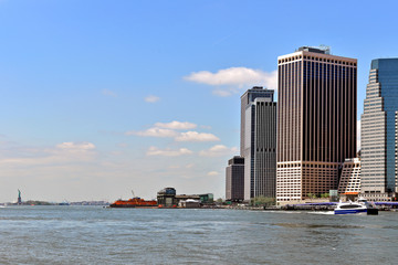 Southernmost tip of Manhattan and Ellis Island, New York City. United States