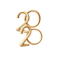 Obraz premium Vector 2020 new year holiday 3d golden numbers