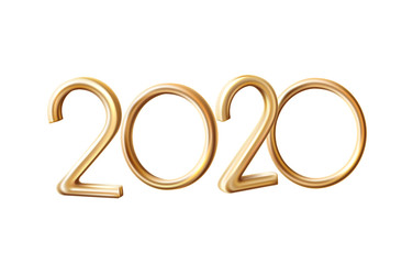 Vector 2020 new year holiday 3d golden numbers